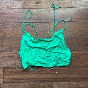 Silky Green Backless Tank